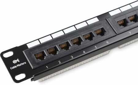 cable matters ul listed rackmount or wall mount 24 port network patch panel optimized
