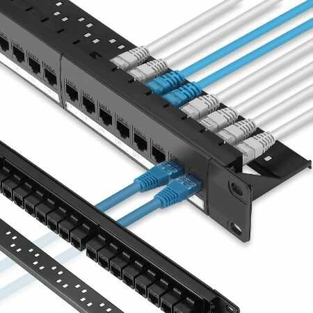 rapink patch panel 24 port cat6 with inline keystone 10g support optimized