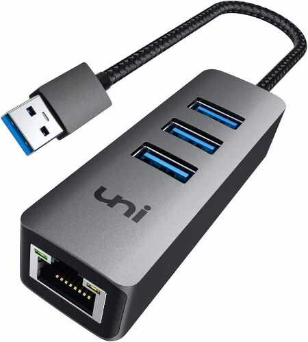 uni usb 3 optimized.0 to ethernet adapter4 in 1 multiport hub