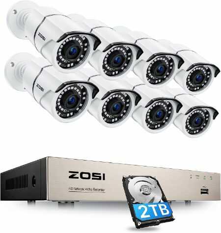 zosi 8ch 5mp poe home security cameras system optimized